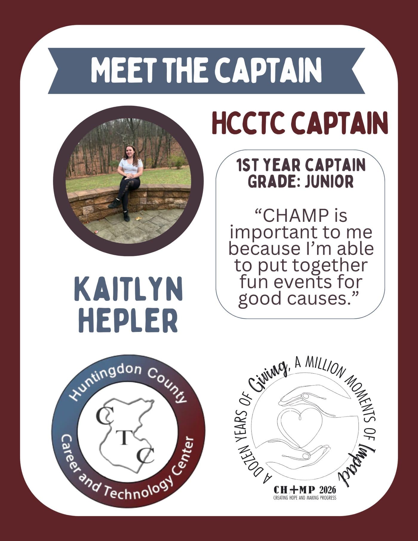 Kaitlyn Hepler, Hcctc CHAMP captain 2025
