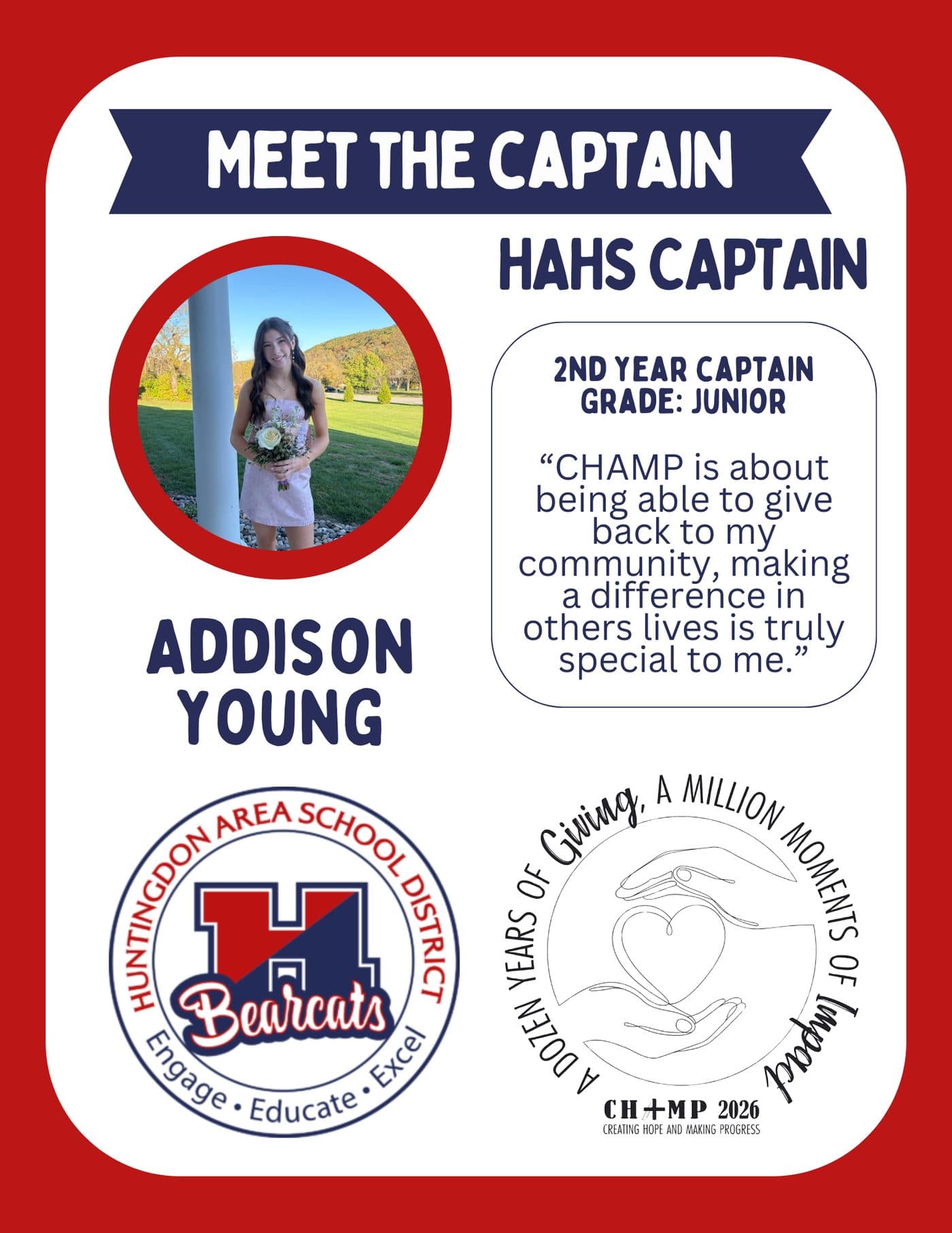 Addison Young, Huntingdon CHAMP captain 2025