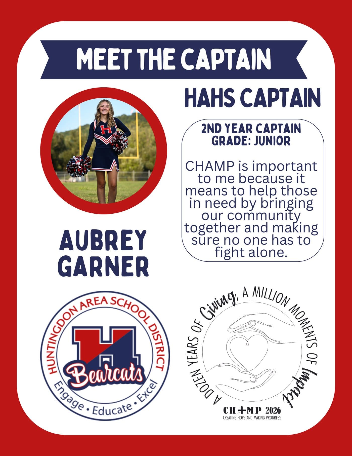 Aubrey Garner, Huntingdon CHAMP captain 2025