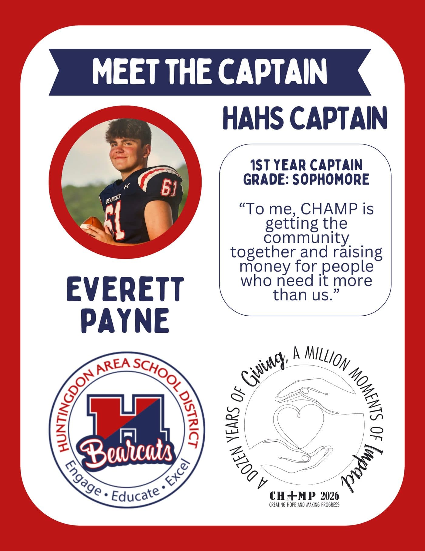 Everett Payne, Huntingdon CHAMP captain 2025