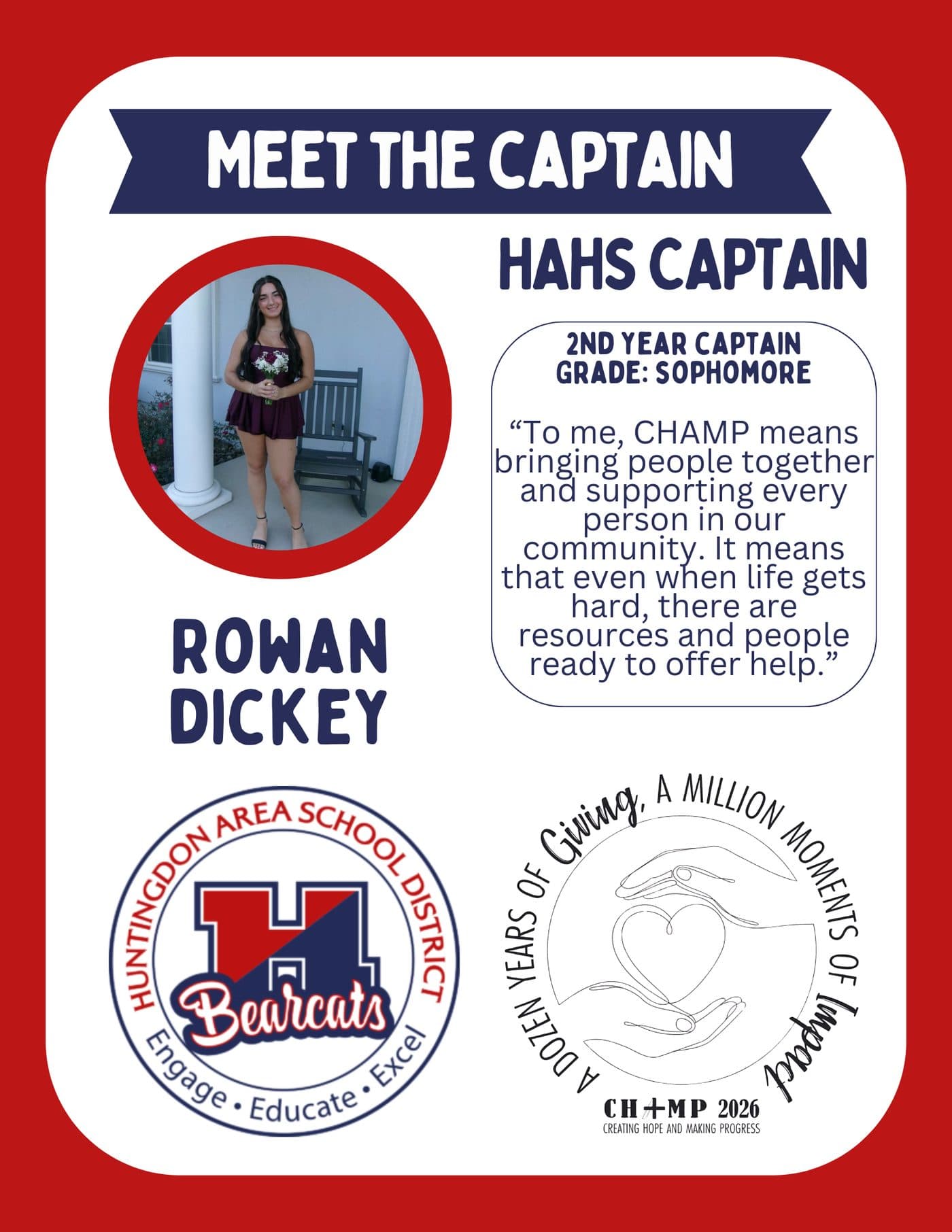 Rowan Dickey, Huntingdon CHAMP captain 2025