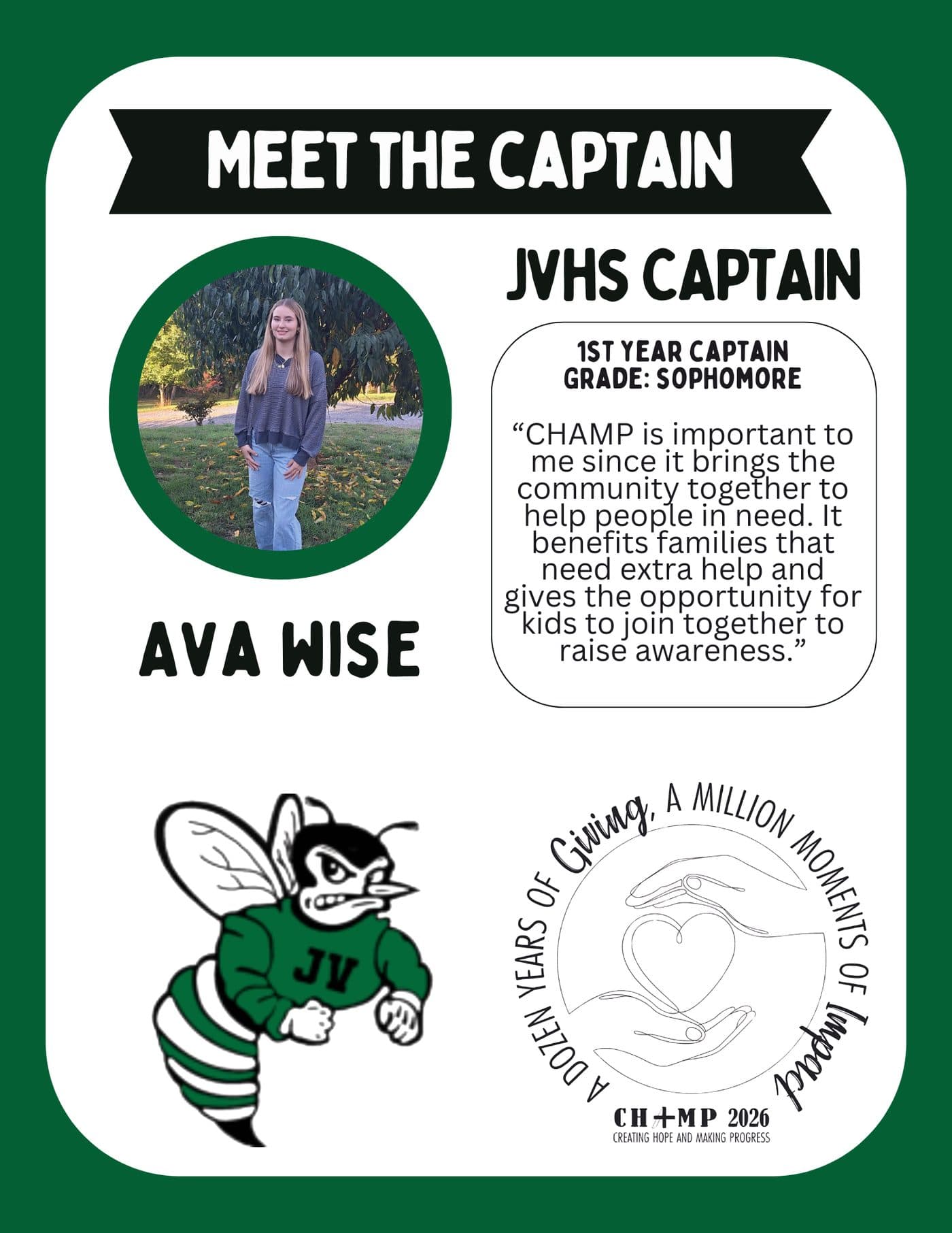 Ava Wise, Juniata Valley CHAMP captain 2025