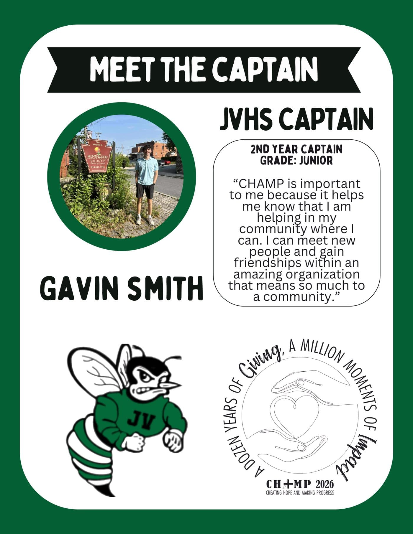 Gavin Smith, Juniata Valley CHAMP captain 2025