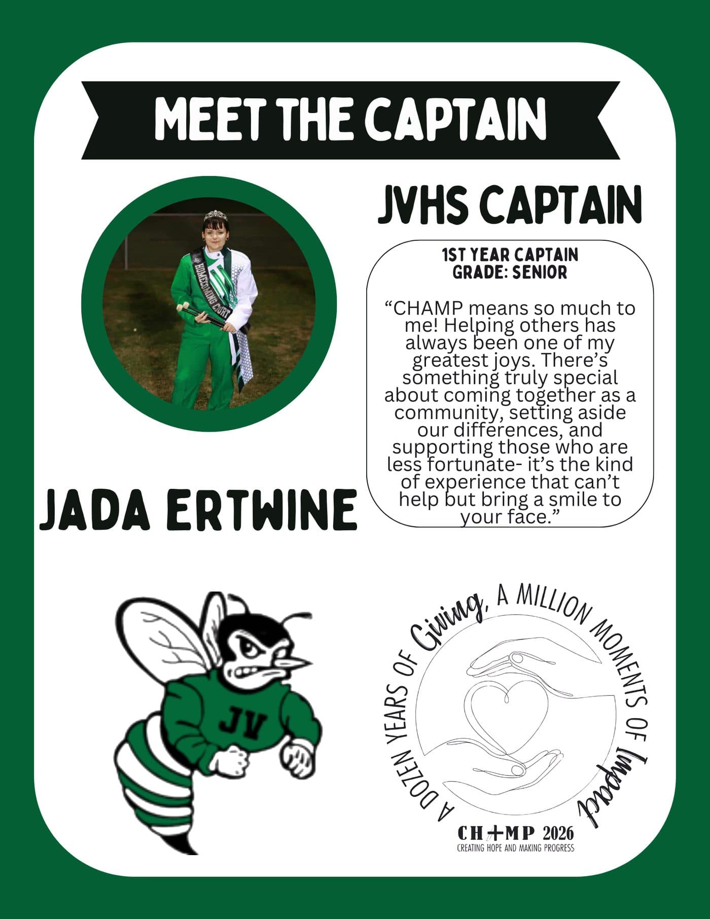Jada Ertwine, Juniata Valley CHAMP captain 2025