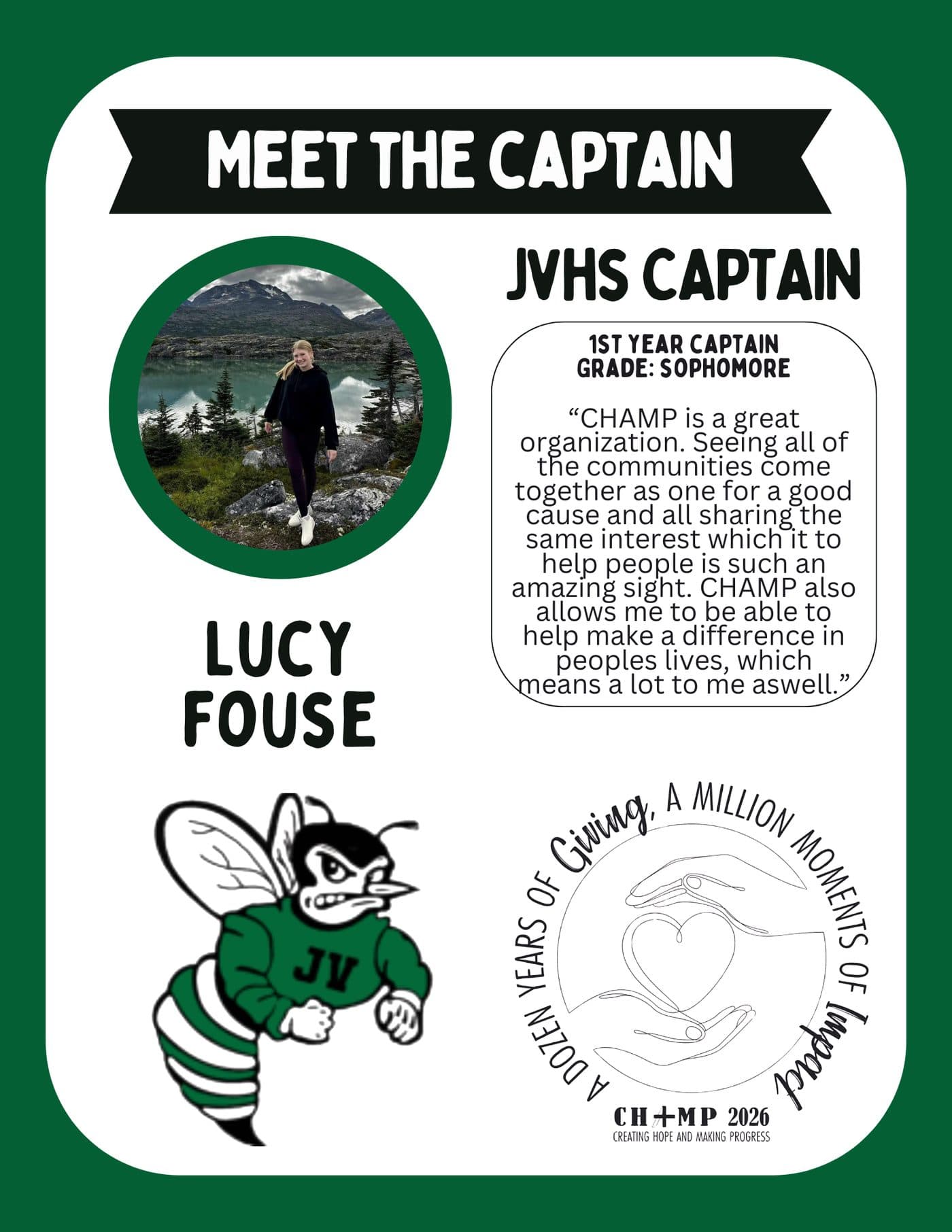 Lucy Fouse, Juniata Valley CHAMP captain 2025