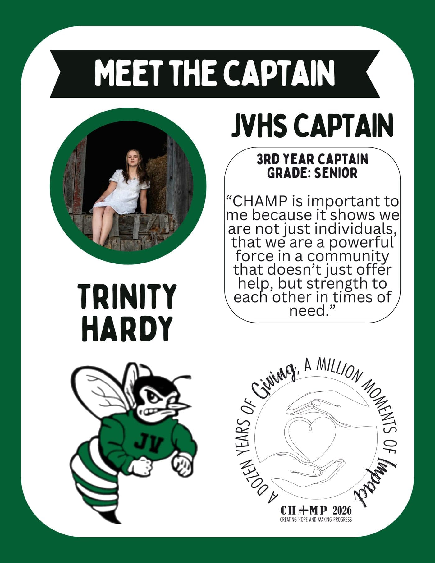 Trinity Hardy, Juniata Valley CHAMP captain 2025