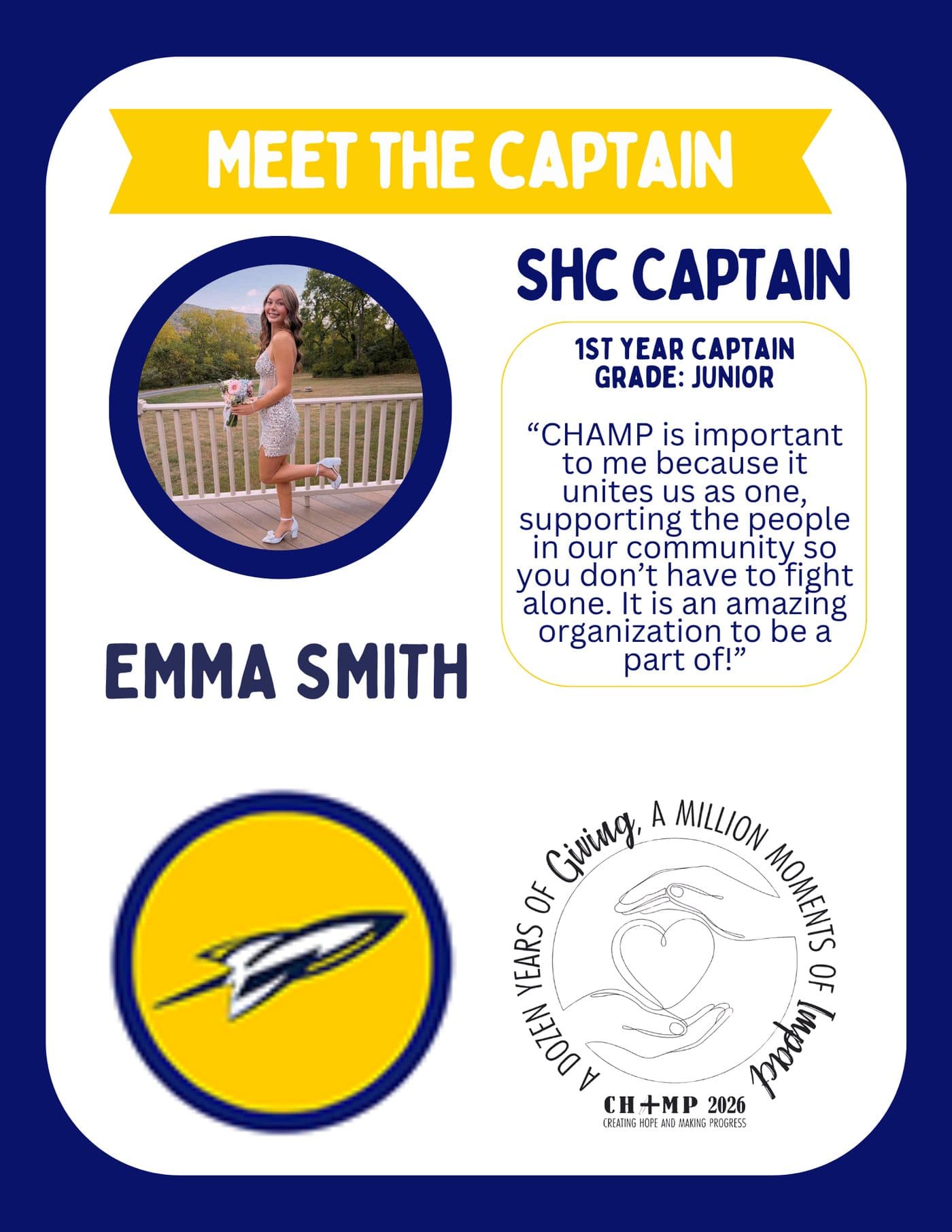 Emma Smith, Southern Huntingdon CHAMP captain 2025