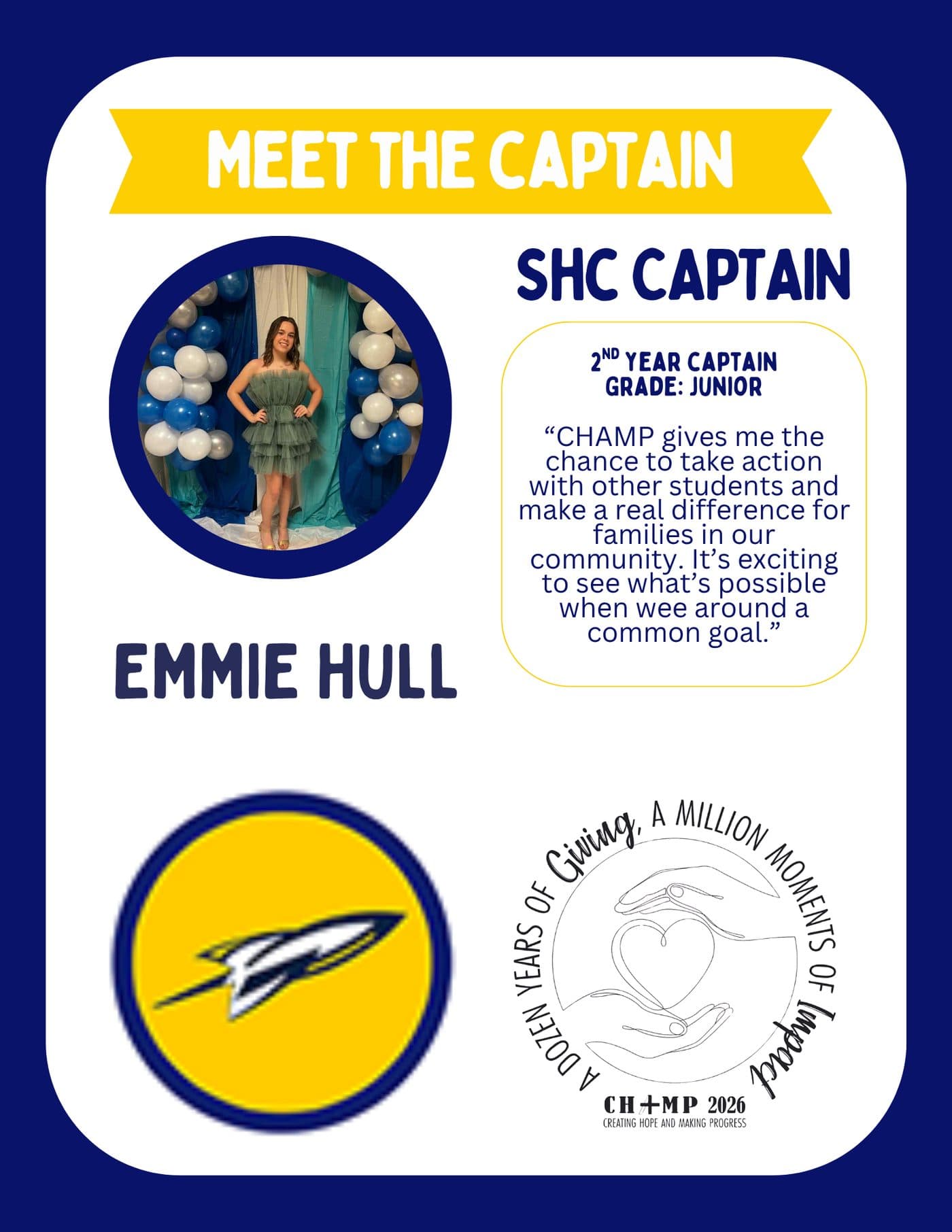 Emmie Hull, Southern Huntingdon CHAMP captain 2025