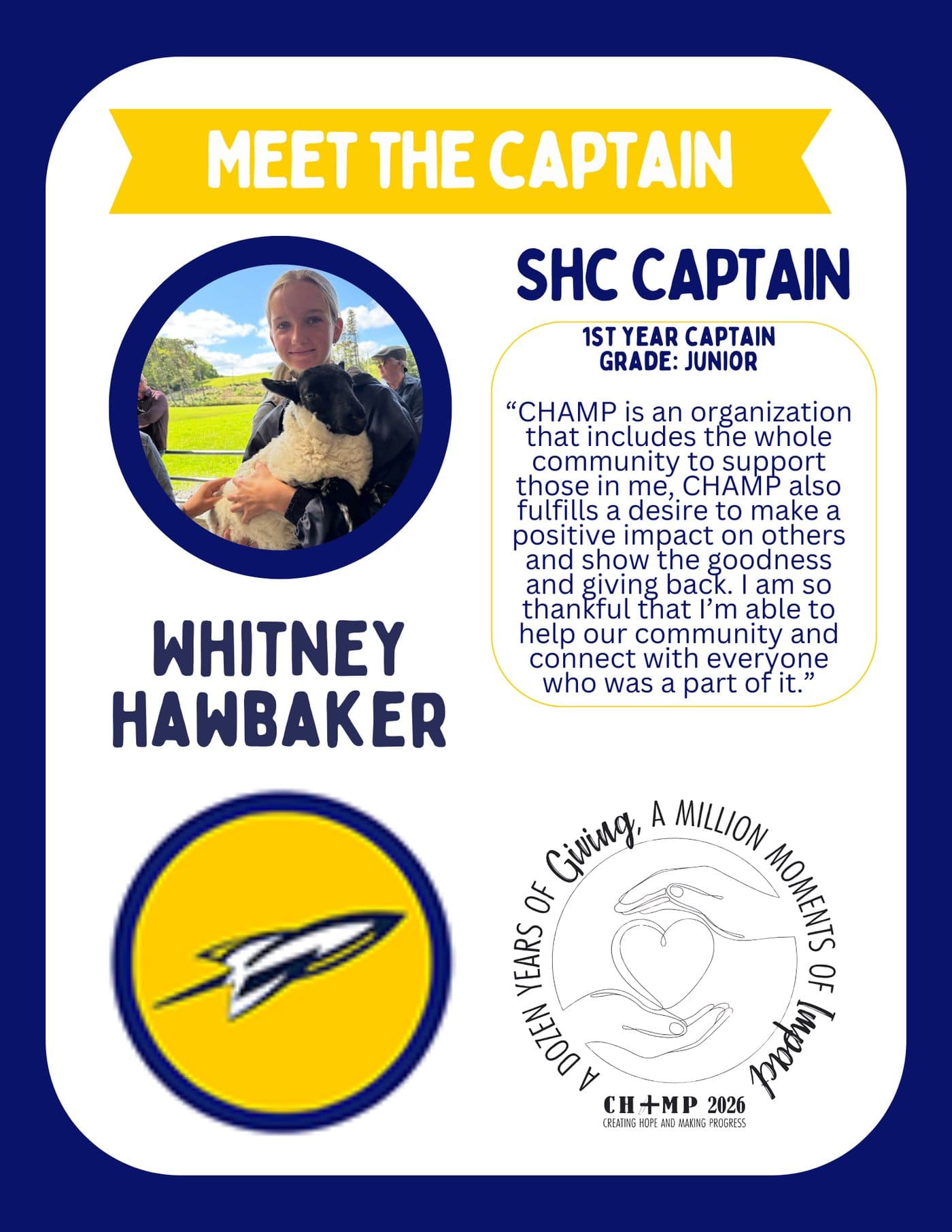 Whitney Hawbaker, Southern Huntingdon CHAMP captain 2025