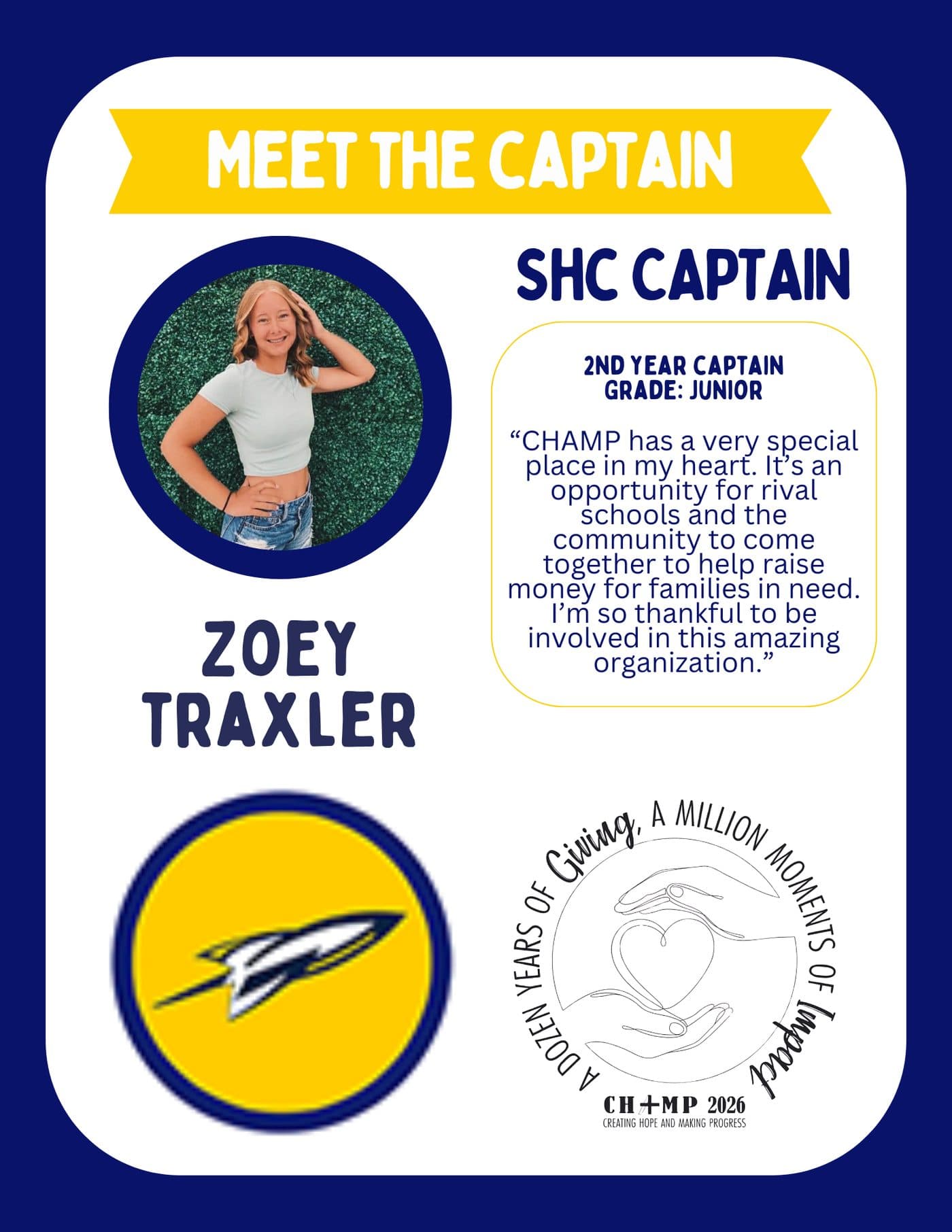 Zoey Traxler, Southern Huntingdon CHAMP captain 2025